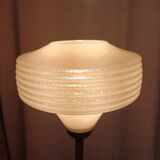 Lampadaire bronze laiton globe liseré givré