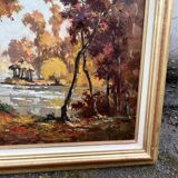 Tableau Paysage d’Automne Coloré XX signé