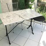 Marble and cast iron bistro table