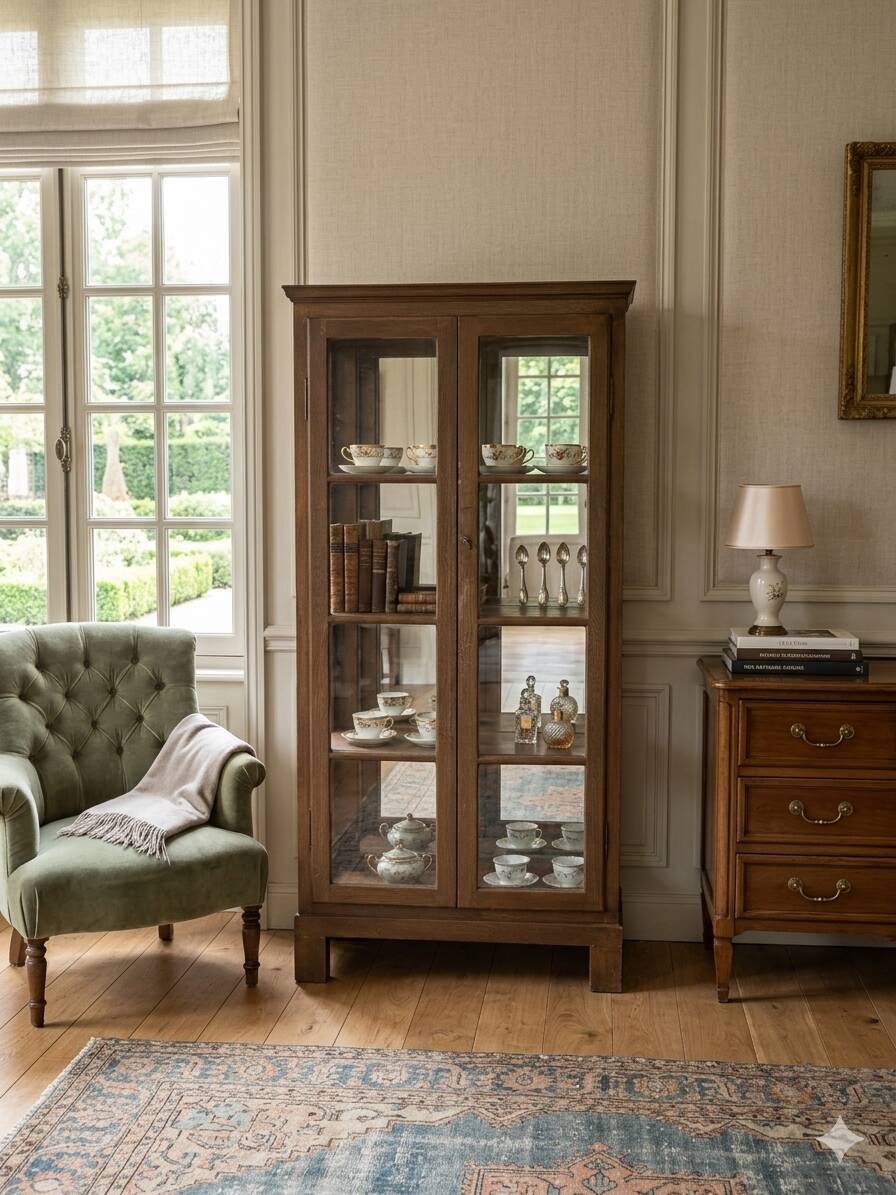 19th Century Pine Display Cabinet