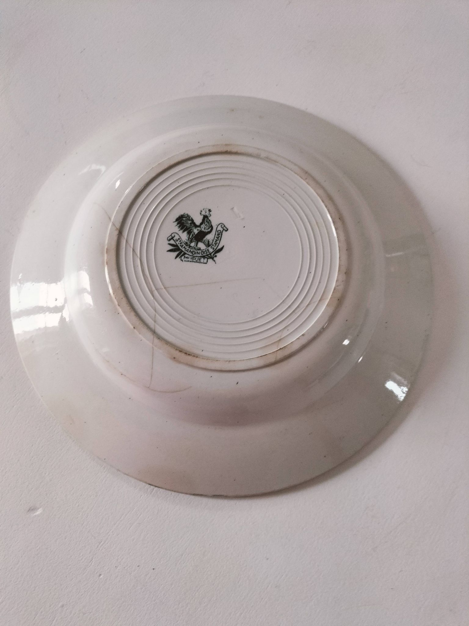 Antique plate Faïencerie Saint-Amandinoise model Muguet from the 1900s