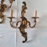 Pair of Louis XV style bronze candlesticks, Raphael model