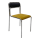Vintage tubular chair in chrome, skai and yellow velvet, 1970s.