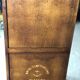 Chiffonnier / storage cabinet 5 drawers in rubber tree tint walnut and brass