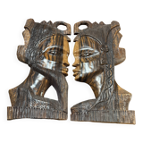 Pair of large African wedding masks
