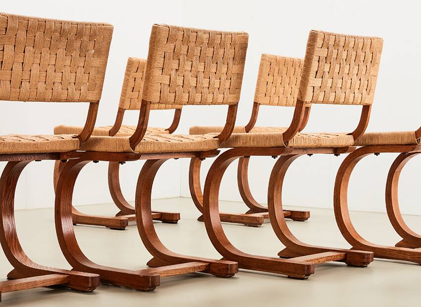 Bas van Pelt Rare Set of 6 Dining Chairs for My Home 1936