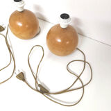 Pair of foot of lamps in wood