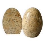 Marble bookends, egg shape
