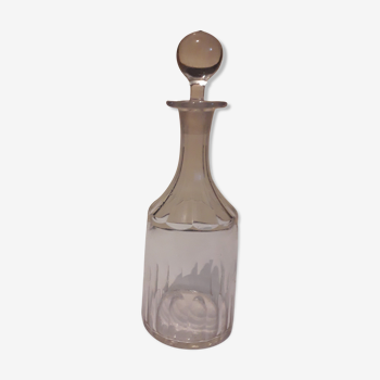 Art Deco carafon with hand-engraved glass liquor with cap