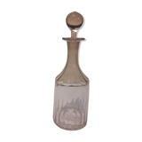 Art Deco carafon with hand-engraved glass liquor with cap