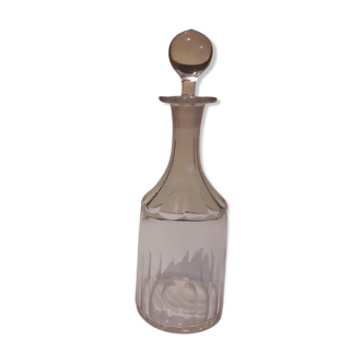 Art Deco carafon with hand-engraved glass liquor with cap