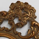 Belgian Baroque Gold Framed Oval Mirror, 1950s
