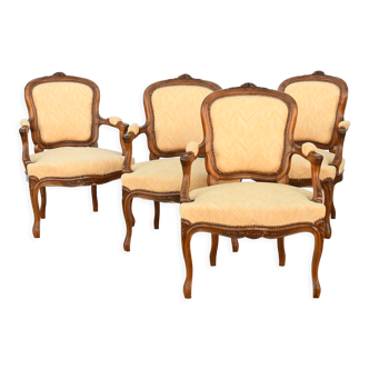 Suite of 4 armchairs in Louis XV style