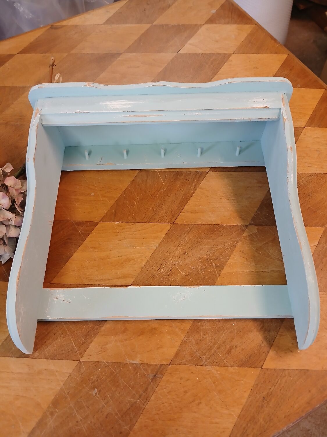 Revamped antique wall shelf