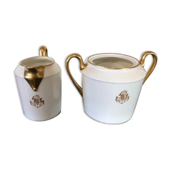 Monogrammed porcelain set
