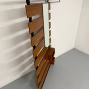 Scandinavian design teak wall unit with entrance door from the 70s