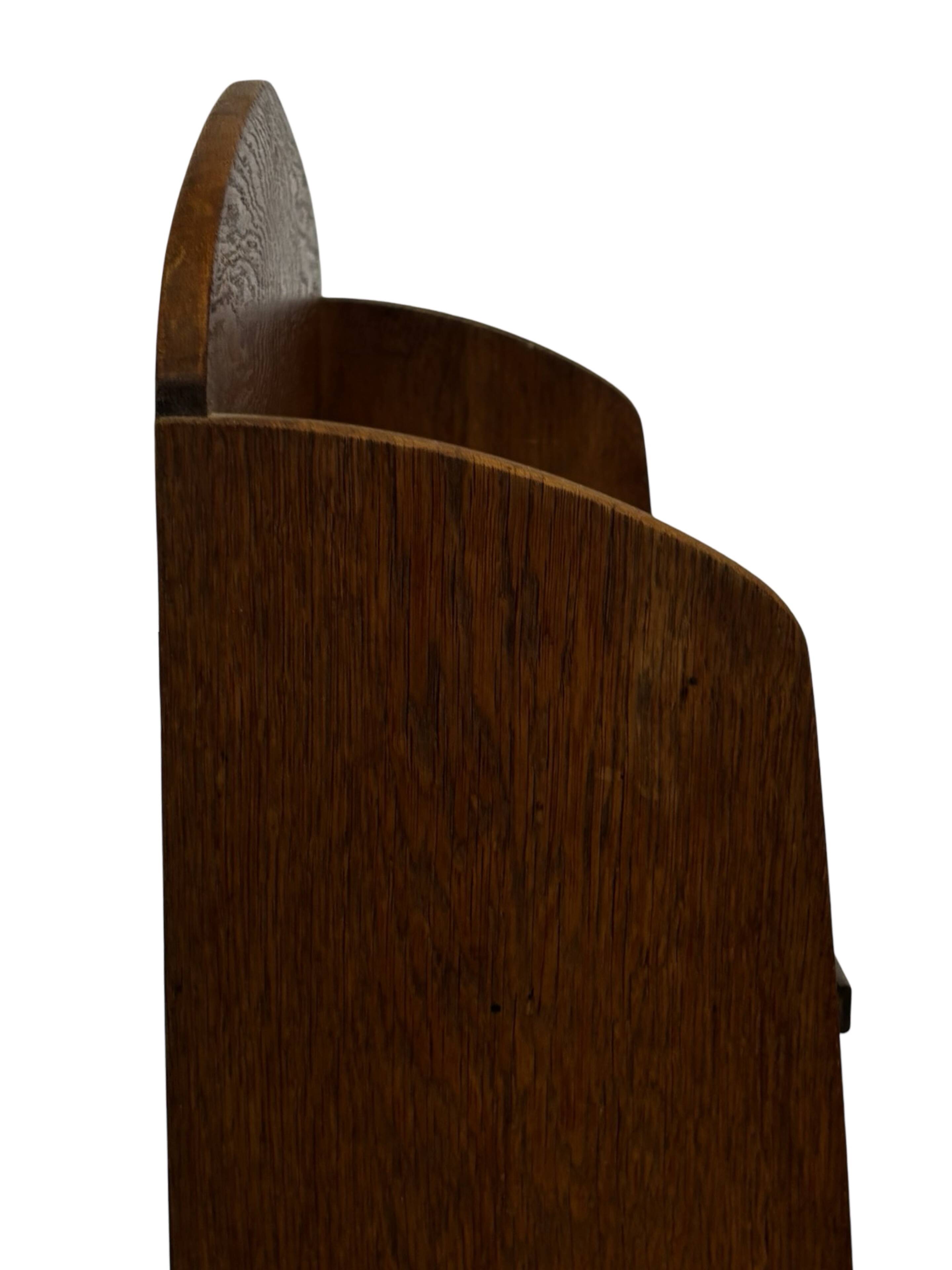 Art Deco Oak compact bookcase minimalist design