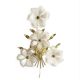 Pair of Italian floral wall lights in opaline glass, Murano style.