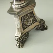 Ancien pique-cierge d'église en métal argenté