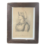 Pencil drawing of a Norman woman by Alexandre René Veron