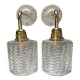 Pair of seventies glass globe wall lights