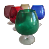 Lot of 5 glasses to cognac or liqueur of color