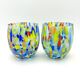 Set of 6 blown glass glasses with Murano murrine.