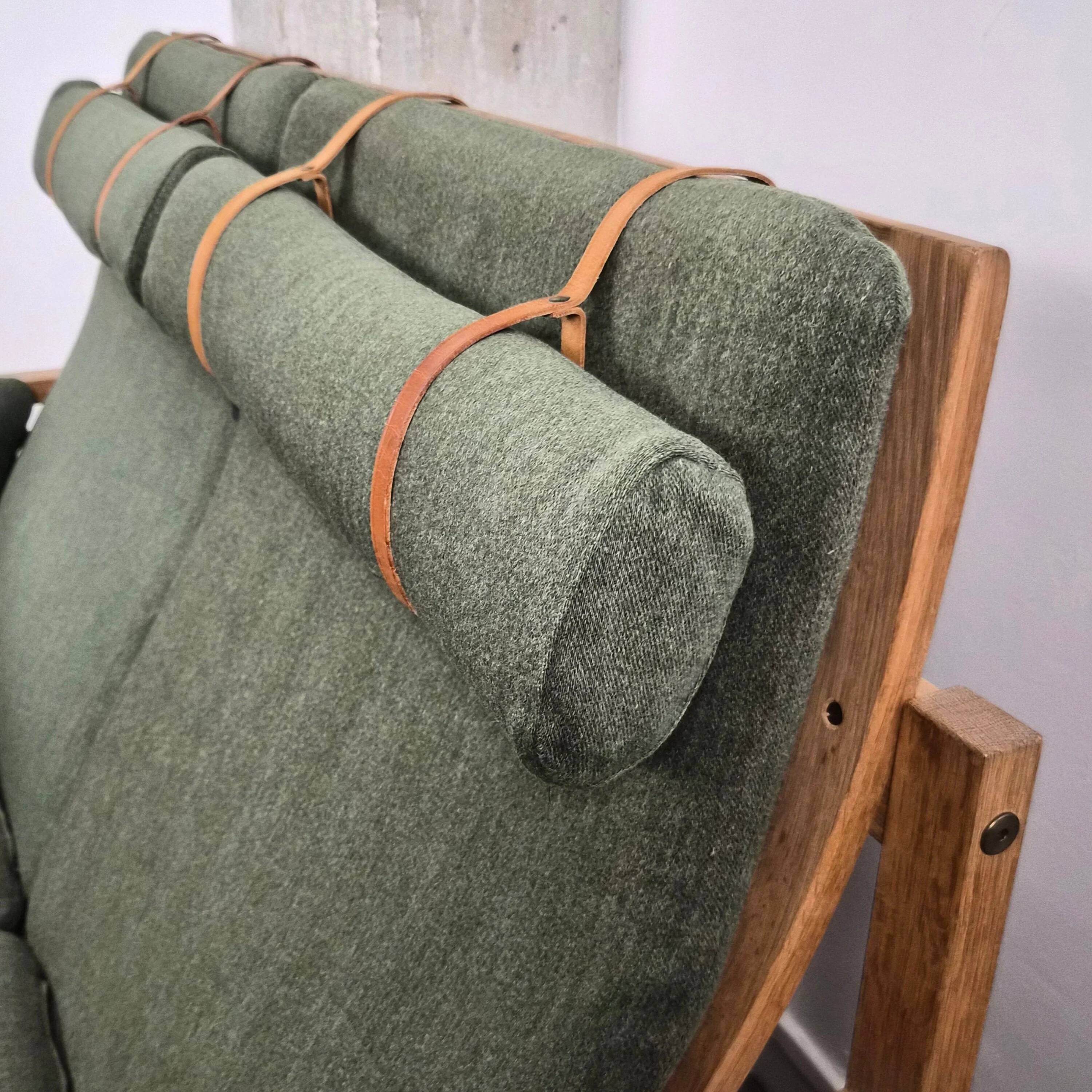 Oak and wool sofa model 2252 Børge Mogensen, Denmark, 1970