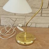 Articulated brass and opaline lamp.
