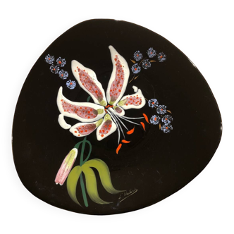 Longwy enameled decorative plate