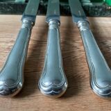 12 antique Ercuis table knives in silver metal