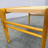 Mid Century Beech Plant Stands with Umakart Tops, 1970s Set