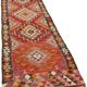 Turkish Handwoven Vintage Herki Kilim 100 cm x 345 cm