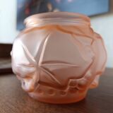Art Deco pink glass paste ball vase
