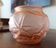 Vase boule pâte de verre rose art déco