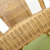 Pair of rattan and wicker armchairs 1960s