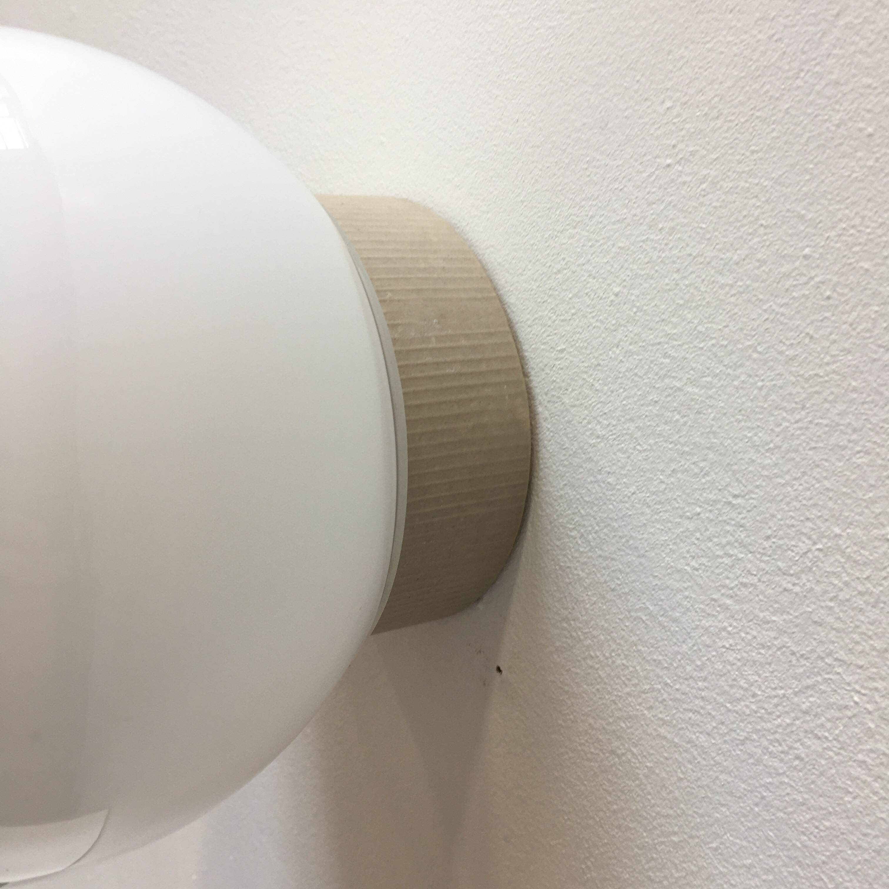 Bauhaus style wall lamp with opaline globe