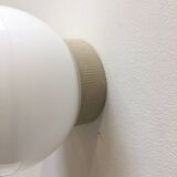 Bauhaus style wall lamp with opaline globe