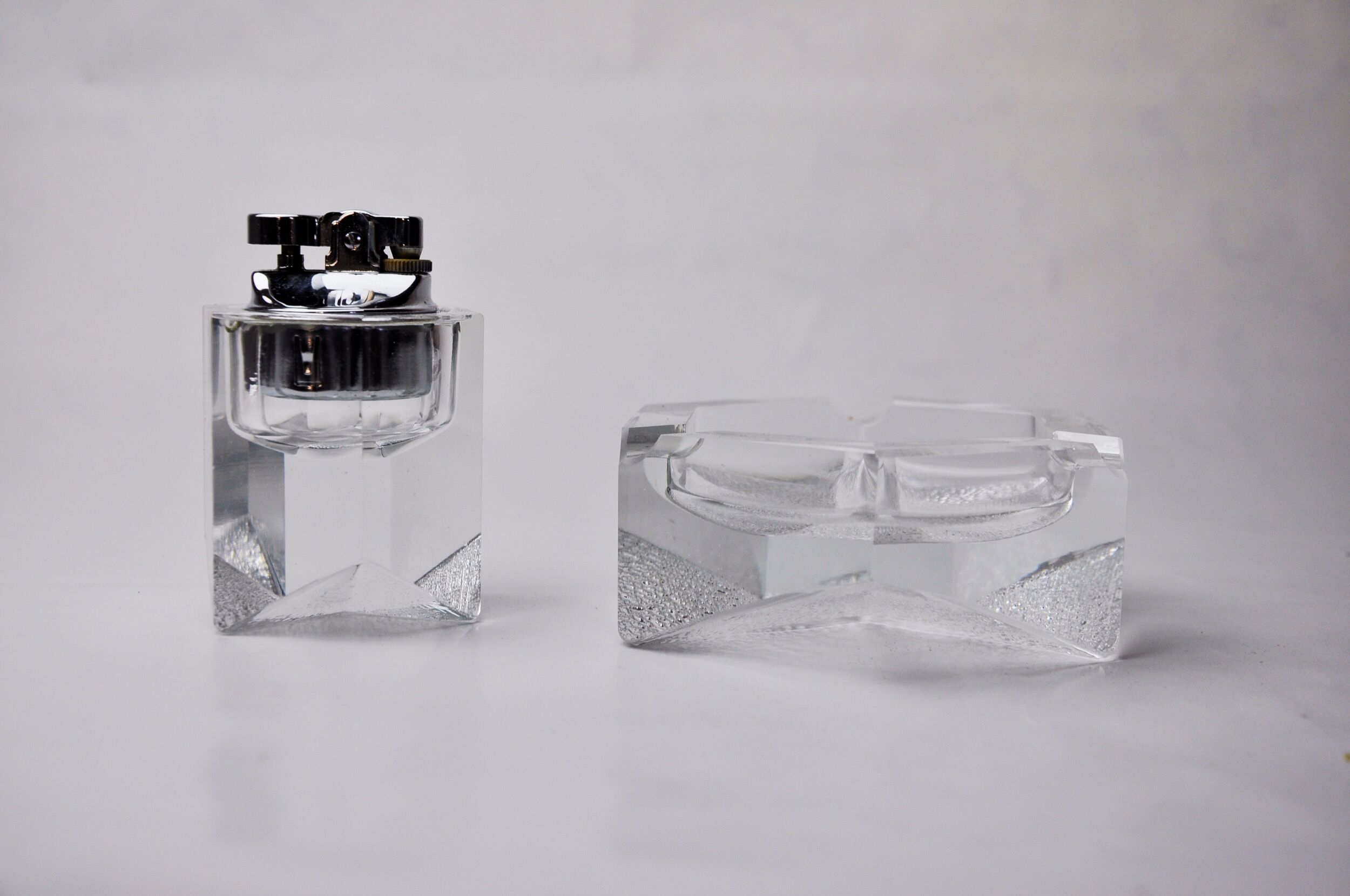 Lighter and ashtray by Antonio Imperatore, murano glass, Italy, 1970