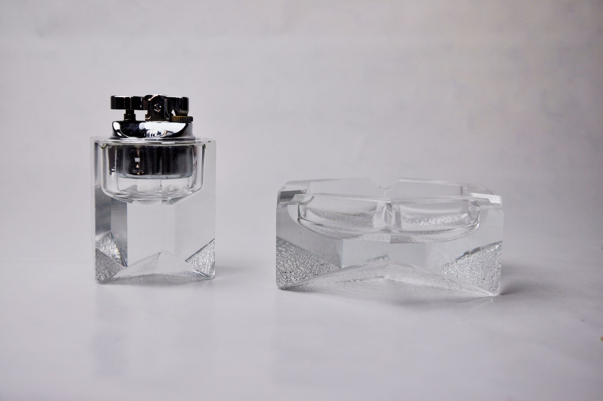 Briquet et cendrier par Antonio Imperatore, verre de murano, italie, 1970