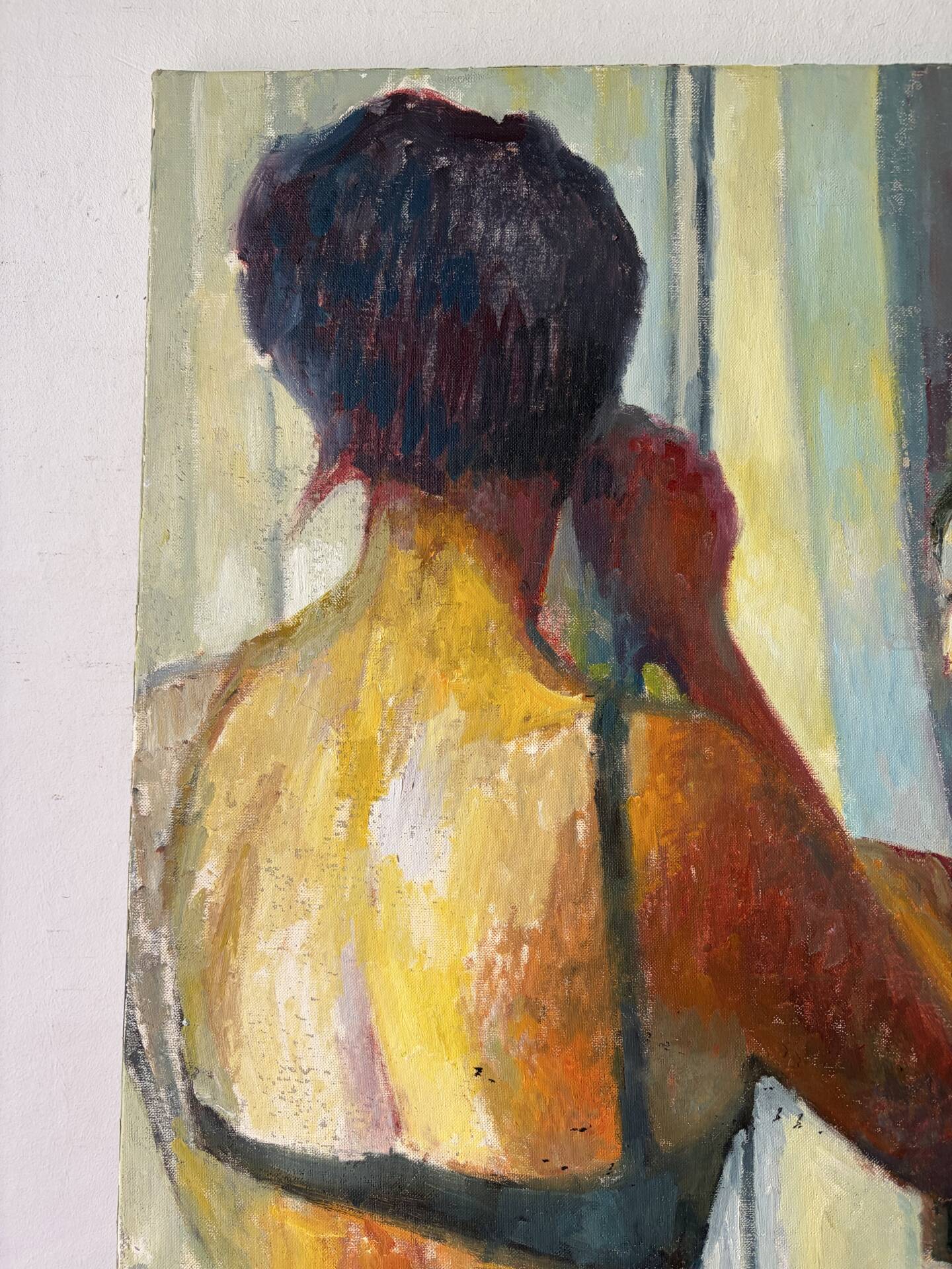 "The earring" oil on canvas signed Patrice Landauer