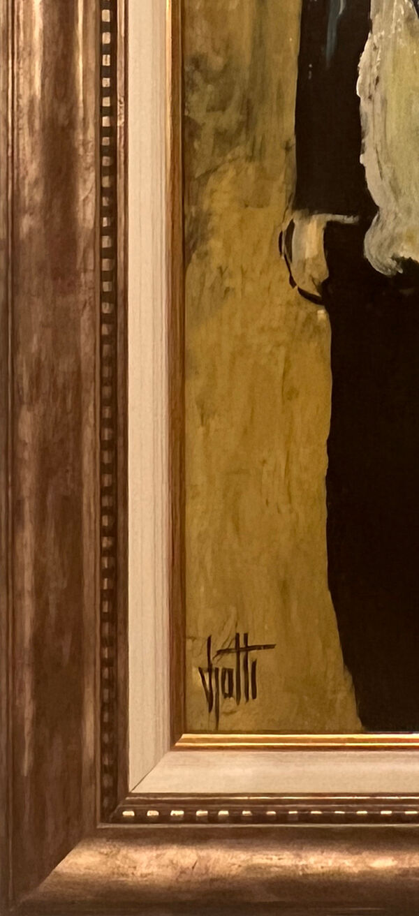 Huile sur toile - portrait d'élégant