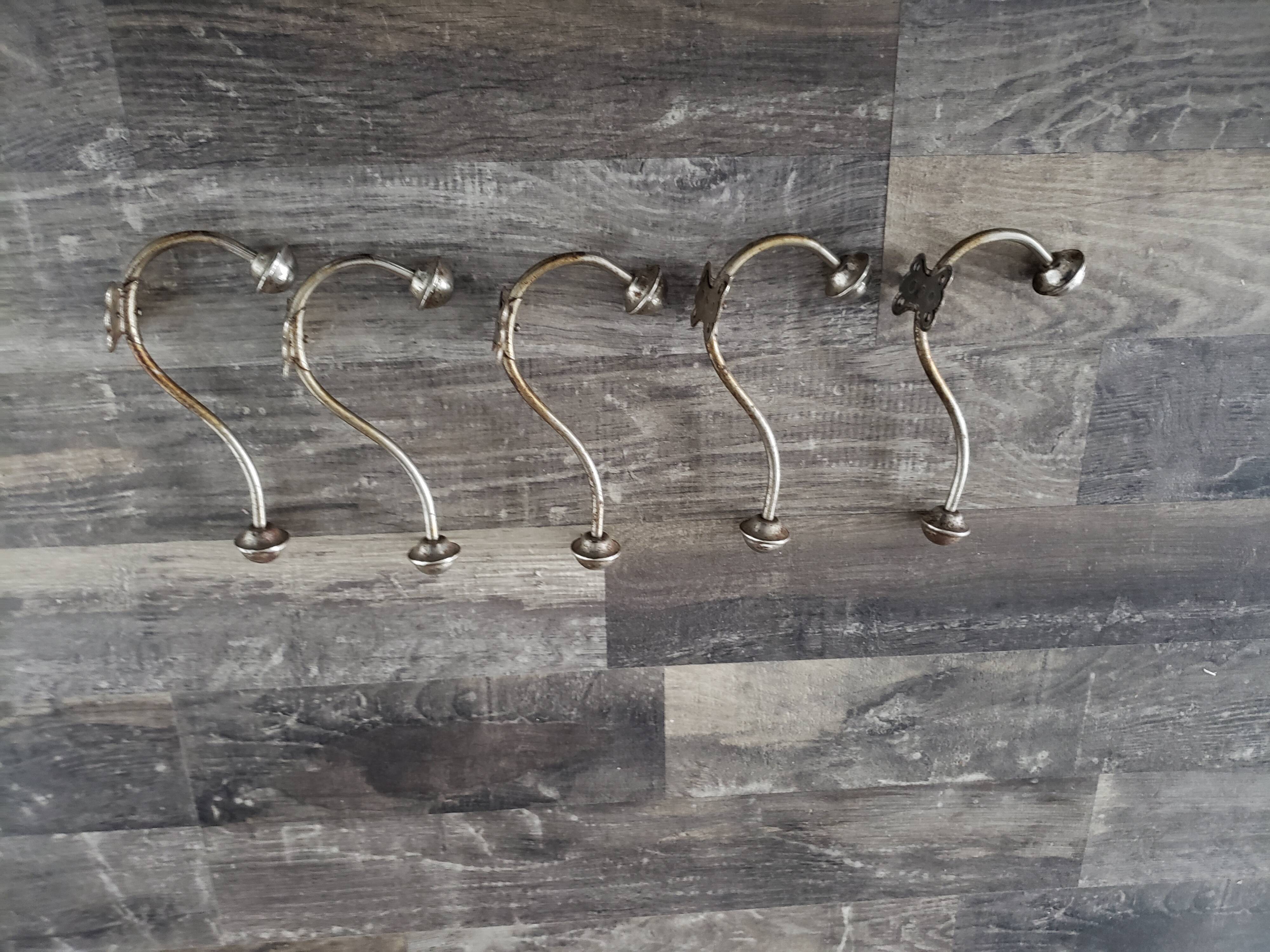 Set of 5 metal wall hooks