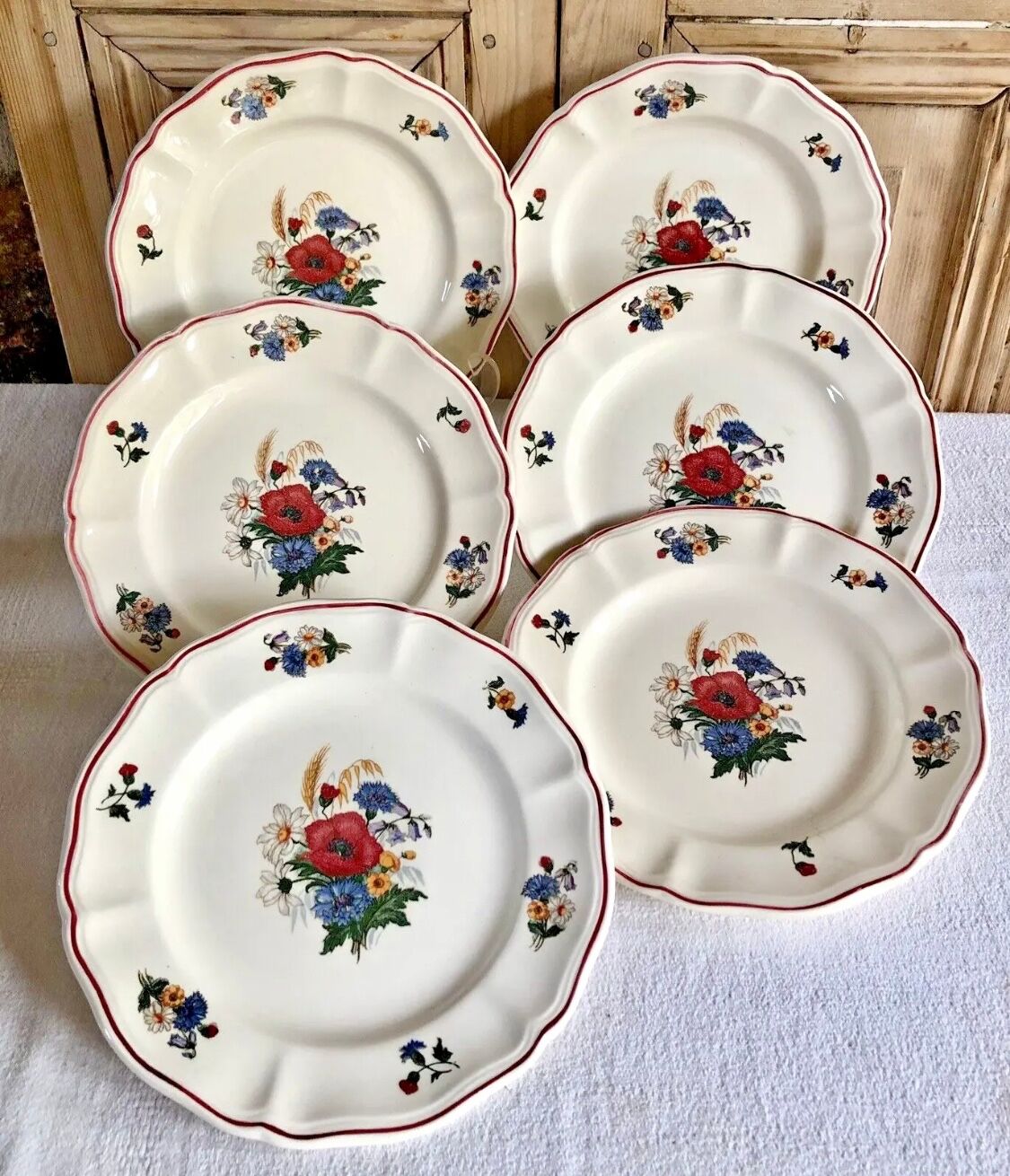 6 old dessert plates or dessert model Agreste Sarreguemines