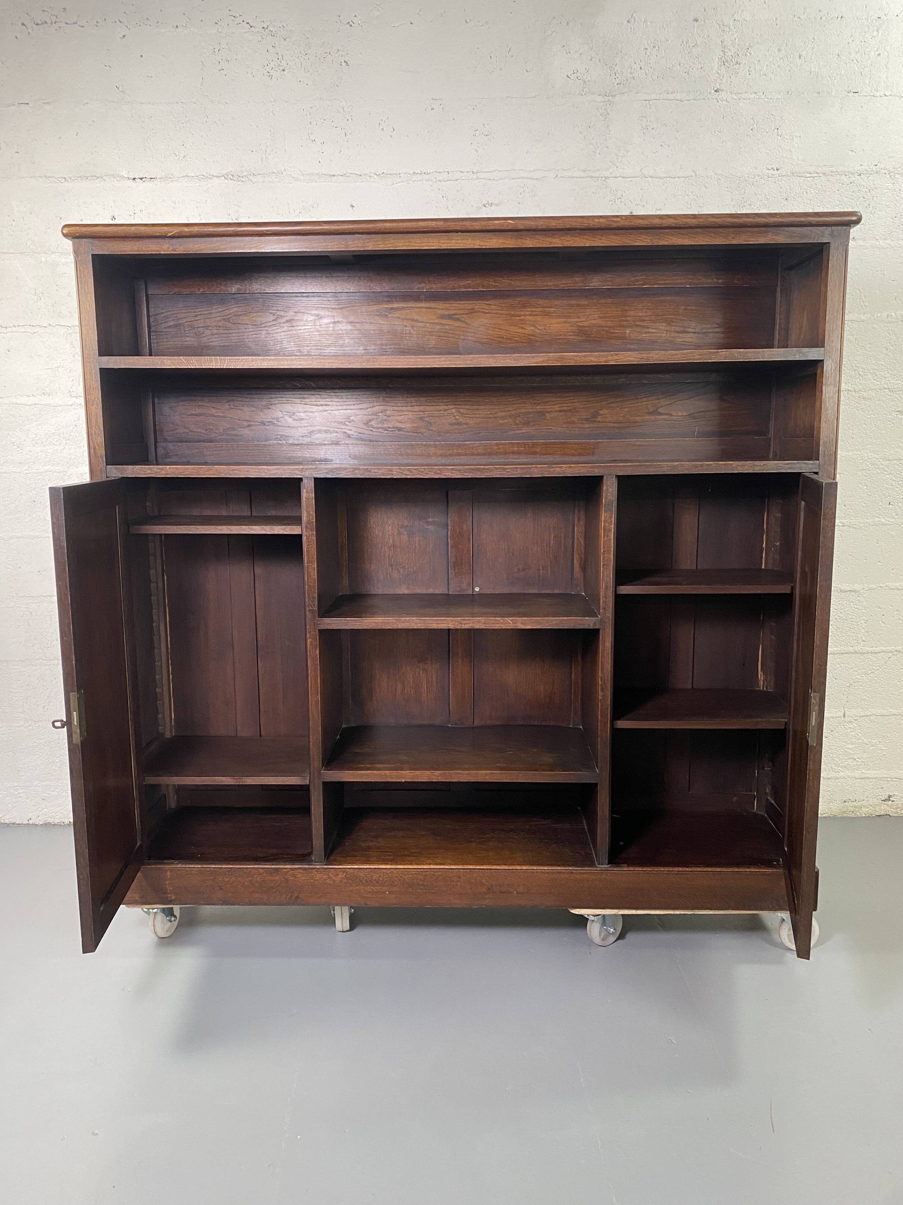 Large vintage wooden bookcase
