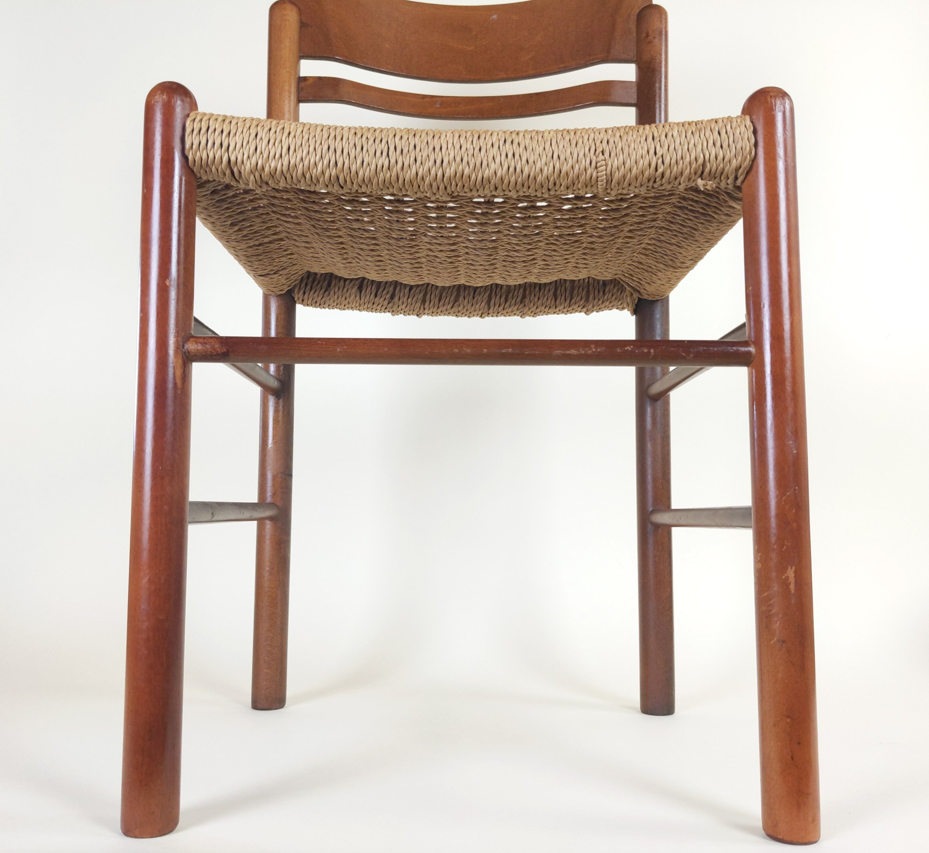 Dining chair in beech wood woven in rope