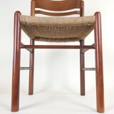 Dining chair in beech wood woven in rope
