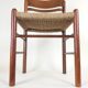 Chaise de salle à manger en bois de hêtre tressé en corde