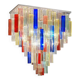 Monumental Contemporary Multicolour “Square Bark” Murano Glass Italian Flush