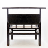 Pair of "meditation" chairs in lacquered wood and rattan - Japan, early 20th century